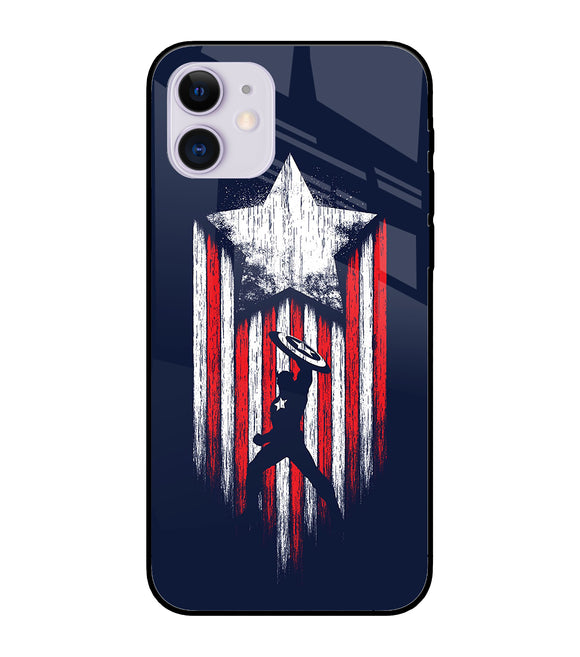 Captain America Marvel Art iPhone 11 Glass Cover