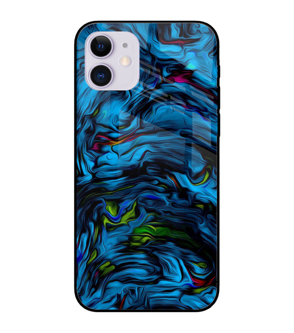 Dark Blue Abstract iPhone 11 Glass Cover