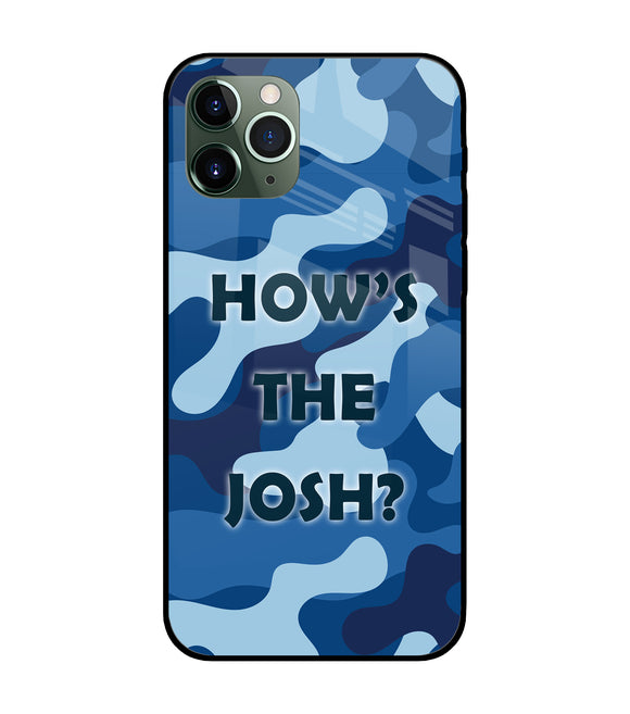 Camouflage Blue iPhone 11 Pro Glass Cover