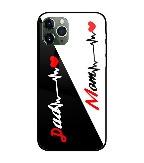 Dad Mom Heartline iPhone 11 Pro Glass Cover