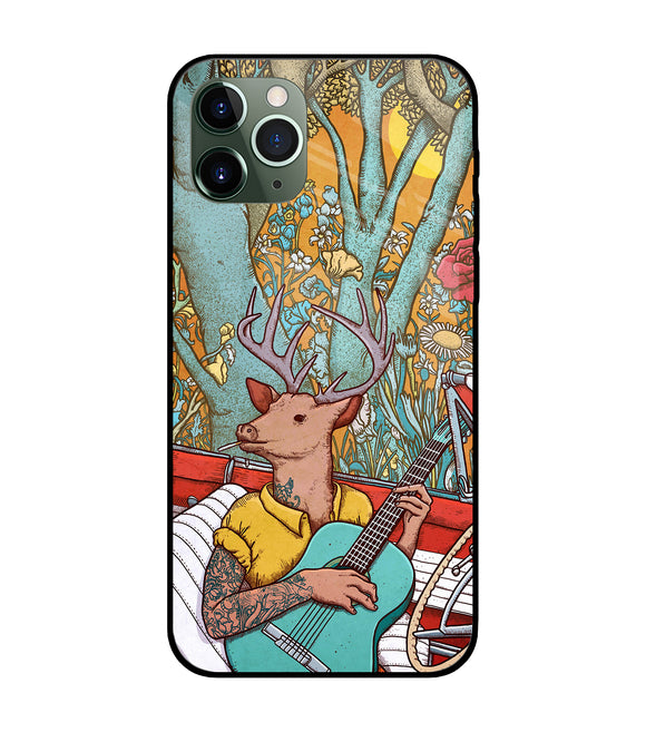 Deer Doodle Art iPhone 11 Pro Glass Cover