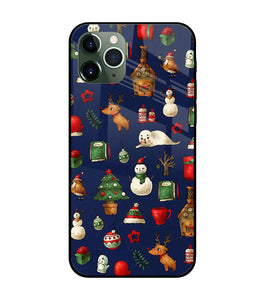 Canvas Christmas Print iPhone 11 Pro Glass Cover