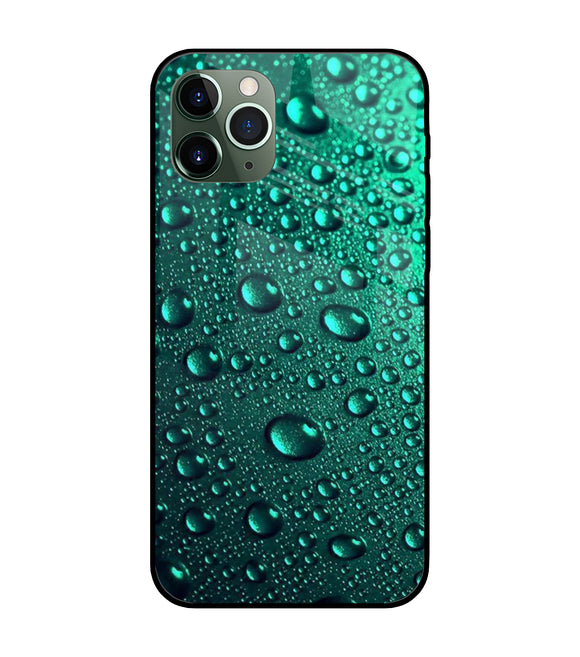 Green Water Drops iPhone 11 Pro Glass Cover