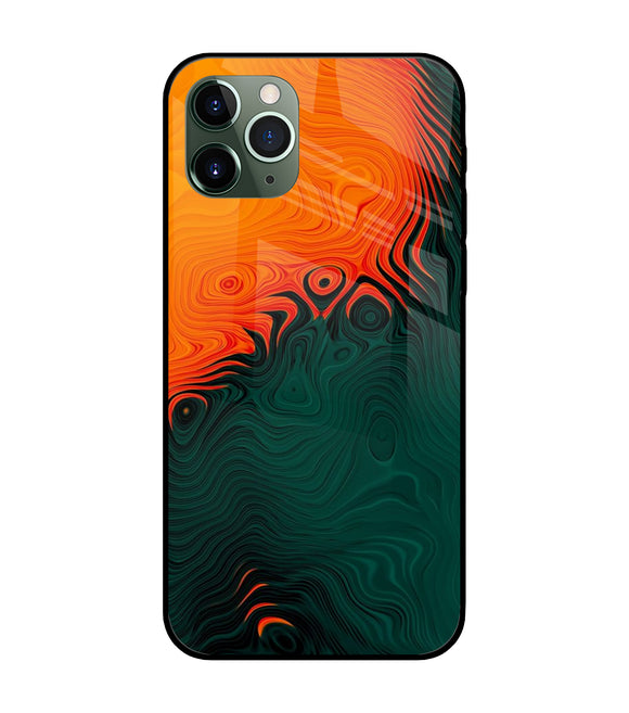 Orange Green Abstract Art iPhone 11 Pro Glass Cover