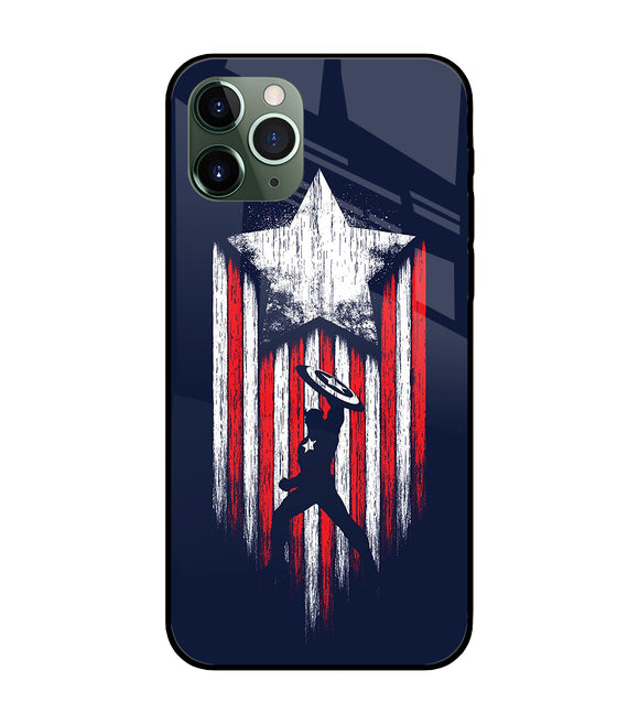 Captain America Marvel Art iPhone 11 Pro Glass Cover