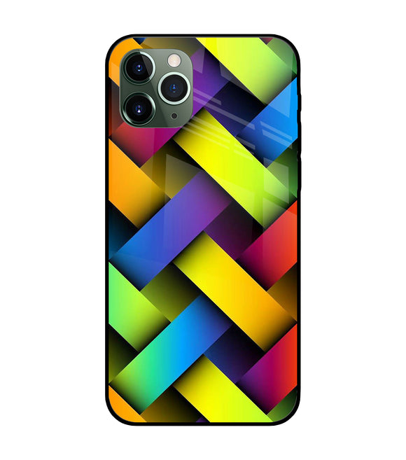 Abstract Colorful Stripes iPhone 11 Pro Max Glass Cover