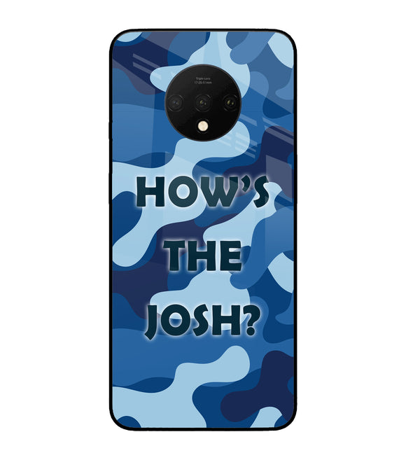 Camouflage Blue Oneplus 7T Glass Cover