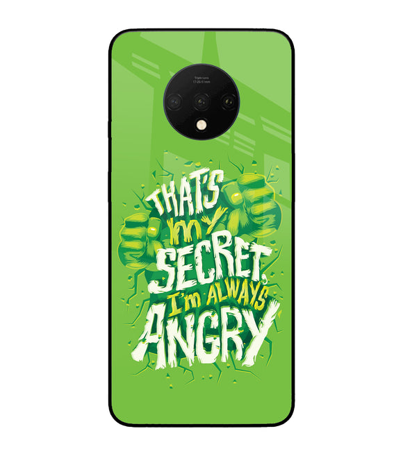 Hulk Smash Quote Oneplus 7T Glass Cover