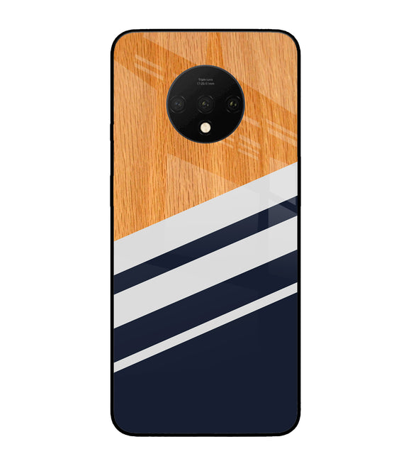 Black And White Wooden Oneplus 7T Glass Cover
