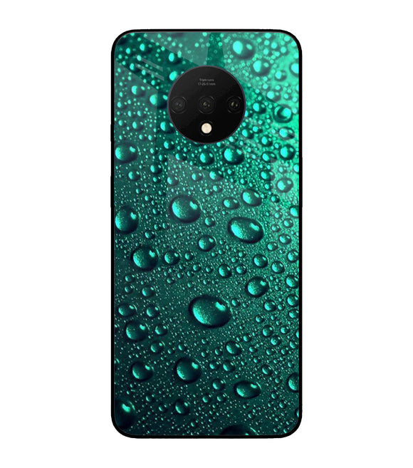 Green Water Drops Oneplus 7T Glass Cover