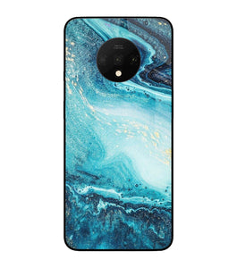 Blue Glitter Marble Oneplus 7T Glass Cover