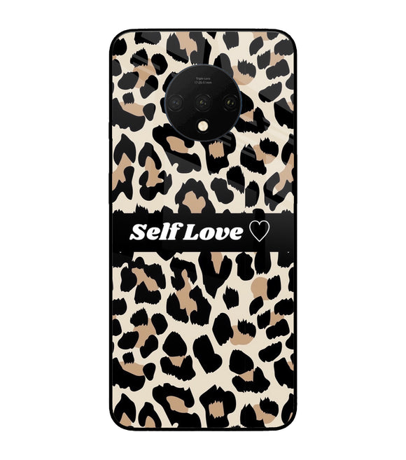Leopard Print Self Love Oneplus 7T Glass Cover