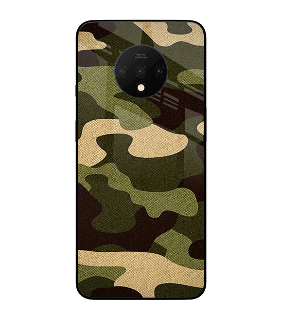 Camouflage Canvas Oneplus 7T Glass Cover