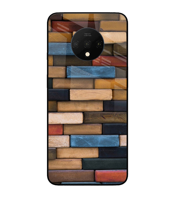 Colorful Wooden Bricks Oneplus 7T Glass Cover