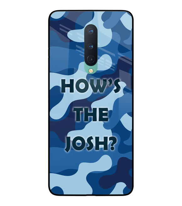 Camouflage Blue Oneplus 8 Glass Cover