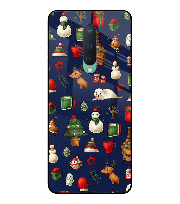 Canvas Christmas Print Oneplus 8 Glass Cover