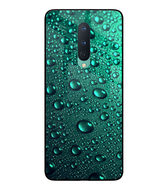 Green Water Drops Oneplus 8 Glass Cover