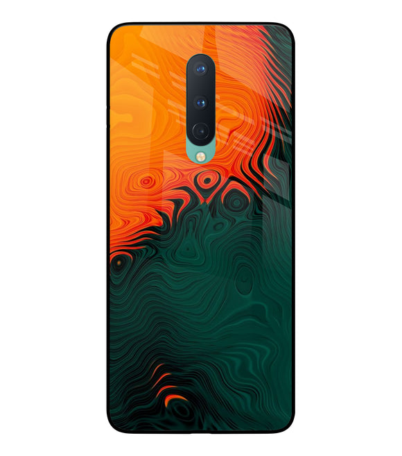 Orange Green Abstract Art Oneplus 8 Glass Cover