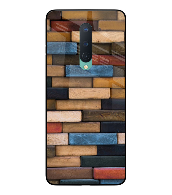 Colorful Wooden Bricks Oneplus 8 Glass Cover