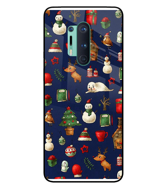 Canvas Christmas Print Oneplus 8 Pro Glass Cover