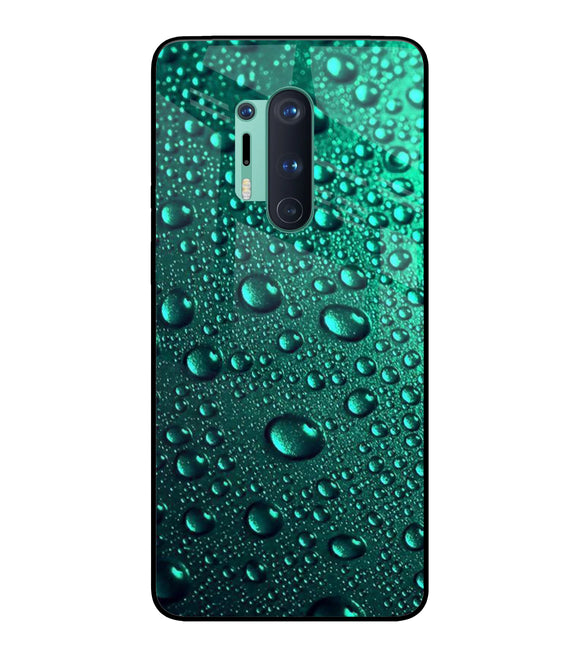 Green Water Drops Oneplus 8 Pro Glass Cover
