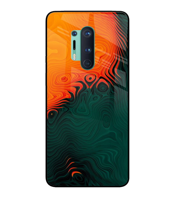 Orange Green Abstract Art Oneplus 8 Pro Glass Cover