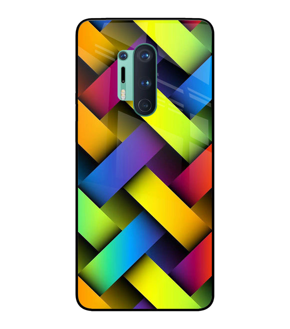 Abstract Colorful Stripes Oneplus 8 Pro Glass Cover