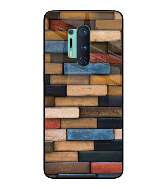 Colorful Wooden Bricks Oneplus 8 Pro Glass Cover