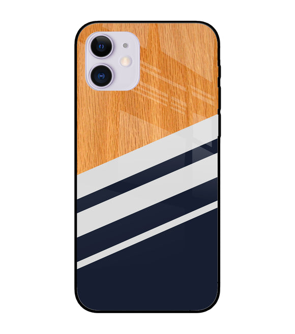 Black And White Wooden iPhone 12 Glass Cover