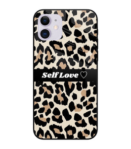 Leopard Print Self Love iPhone 12 Glass Cover