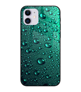 Green Water Drops iPhone 12 Pro Glass Cover