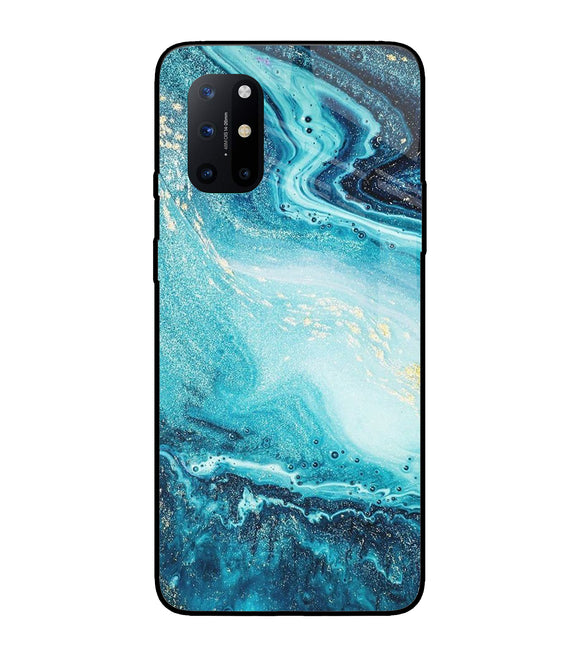 Blue Glitter Marble Oneplus 8T Glass Cover