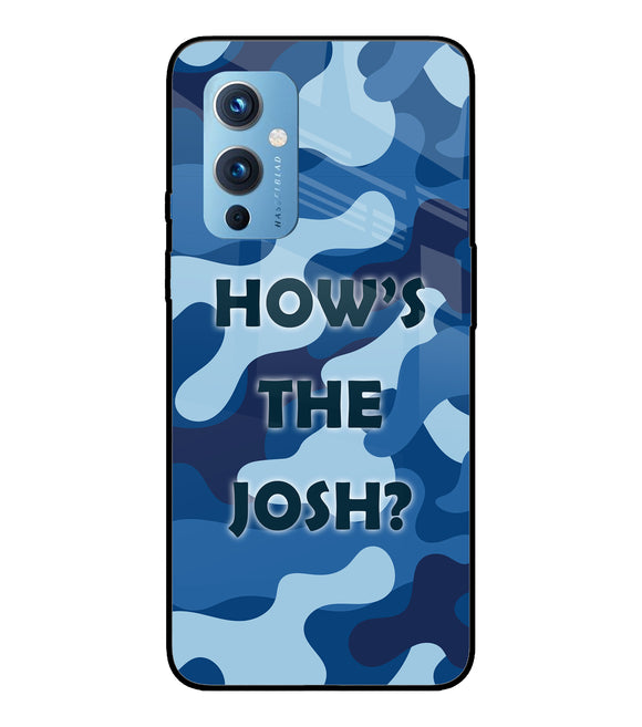 Camouflage Blue Oneplus 9 Glass Cover