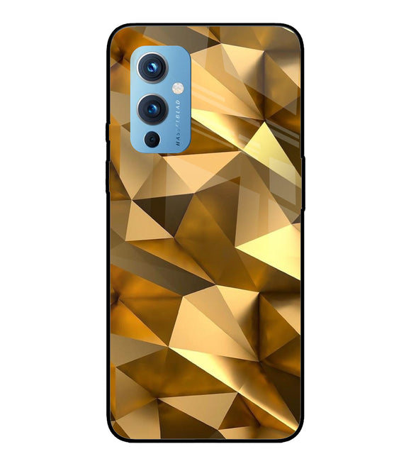 Golden Poly Art Oneplus 9 Glass Cover