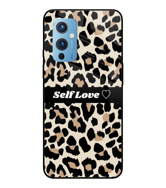 Leopard Print Self Love Oneplus 9 Glass Cover