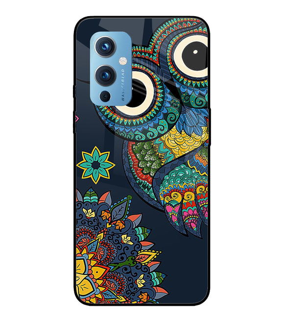 Abstract Owl Art Oneplus 9 Glass Cover