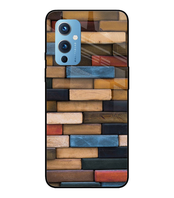 Colorful Wooden Bricks Oneplus 9 Glass Cover