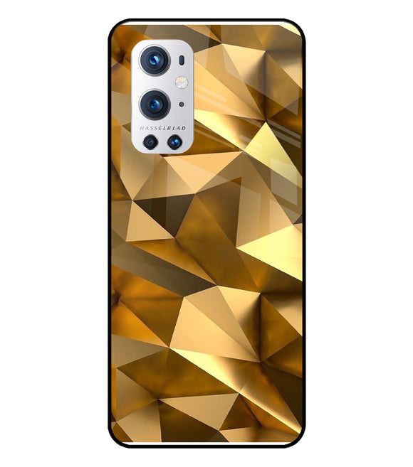 Golden Poly Art Oneplus 9 Pro Glass Cover