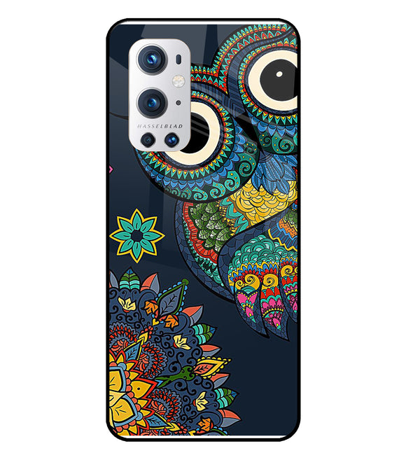 Abstract Owl Art Oneplus 9 Pro Glass Cover