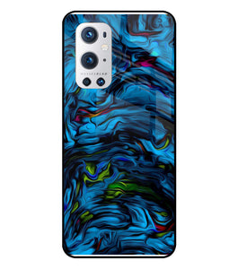 Dark Blue Abstract Oneplus 9 Pro Glass Cover