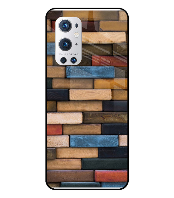 Colorful Wooden Bricks Oneplus 9 Pro Glass Cover