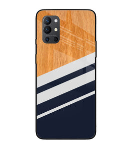 Black And White Wooden Oneplus 9R Glass Cover