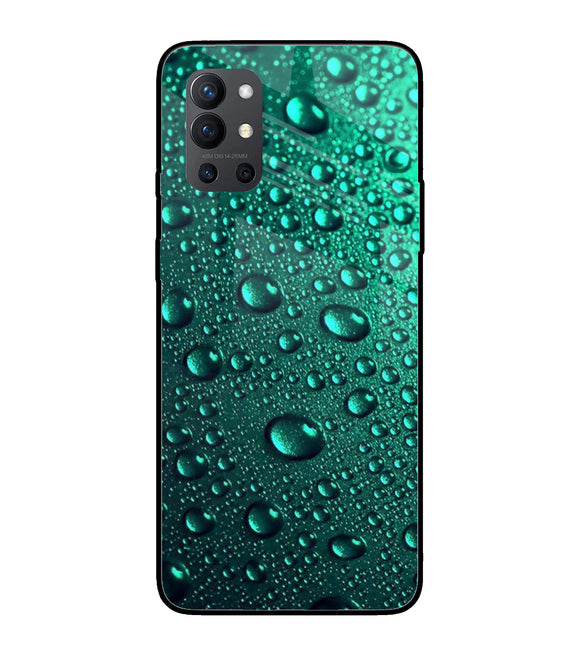 Green Water Drops Oneplus 9R Glass Cover