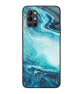 Blue Glitter Marble Oneplus 9R Glass Cover