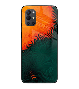 Orange Green Abstract Art Oneplus 9R Glass Cover