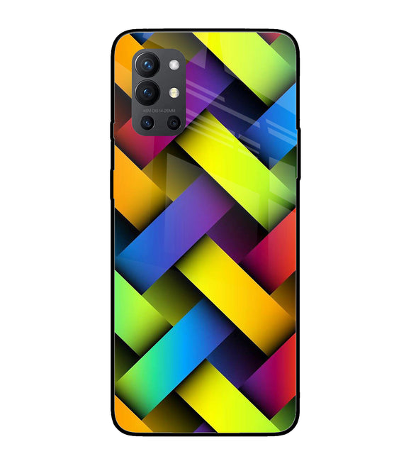 Abstract Colorful Stripes Oneplus 9R Glass Cover