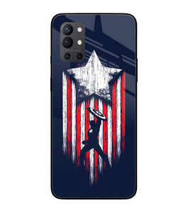 Captain America Marvel Art Oneplus 9R Glass Cover