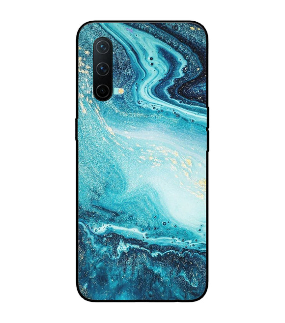 Blue Glitter Marble Oneplus Nord CE 5G Glass Cover
