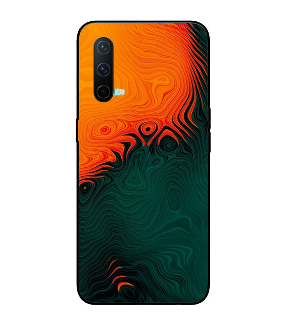 Orange Green Abstract Art Oneplus Nord CE 5G Glass Cover