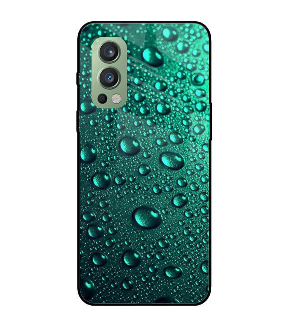 Green Water Drops OnePlus Nord 2 5G Glass Cover